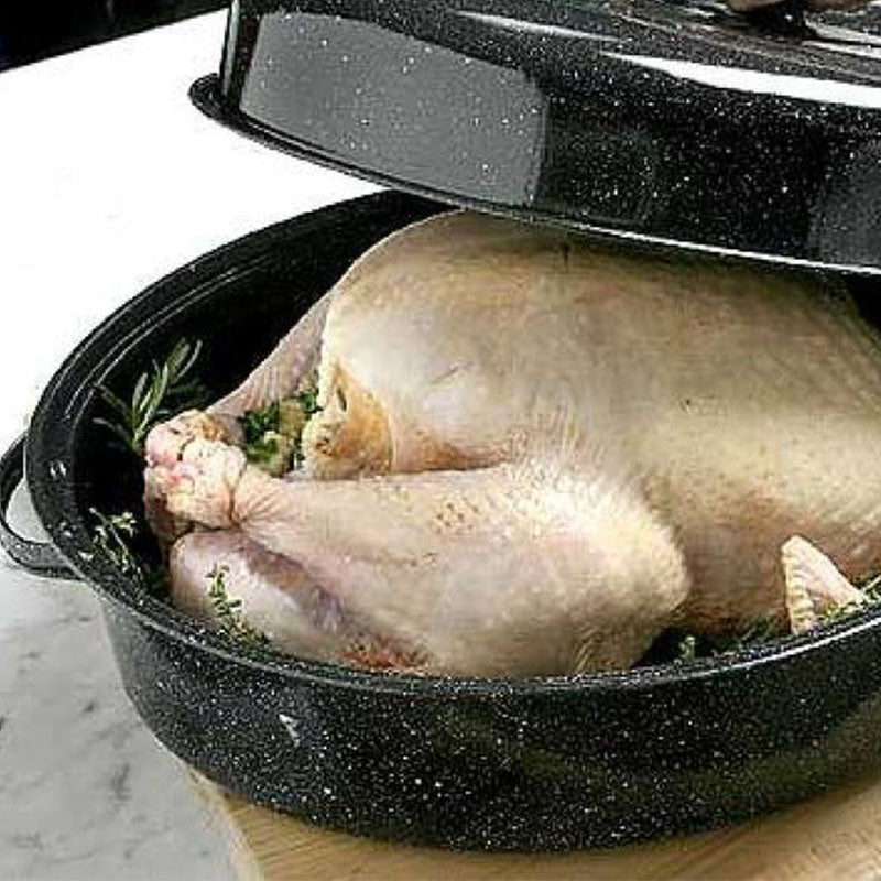 New World Enamel Roaster Oval 4.5LT Black Flake