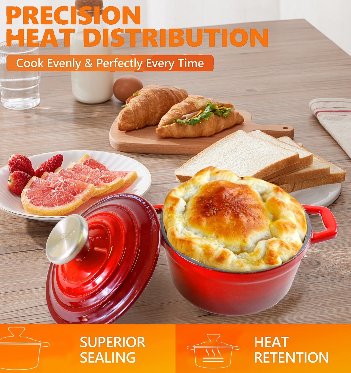La Cocina Cast Iron Mini Casserole 14cm 0.95L