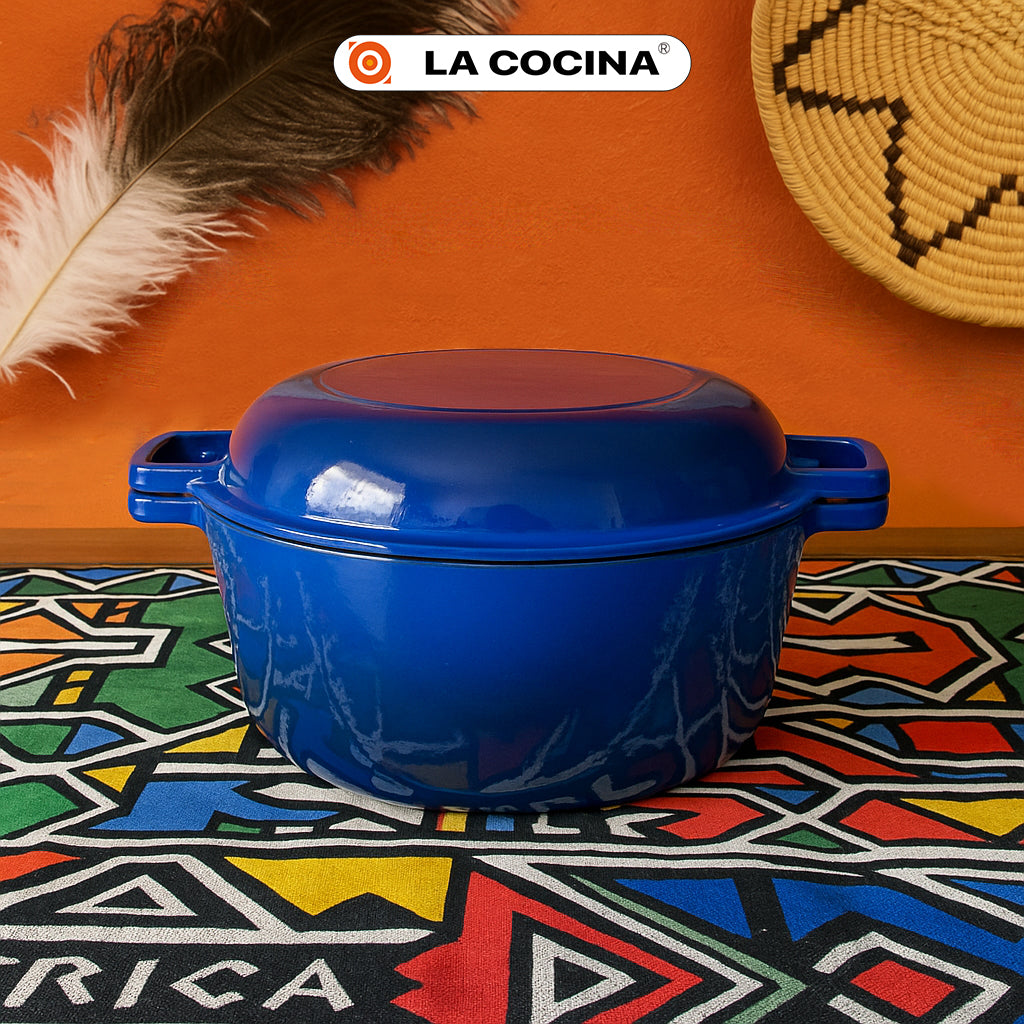 La Cocina Cast Iron 2 in 1 Casserole with Frypan Lid 26cm (one pot only)