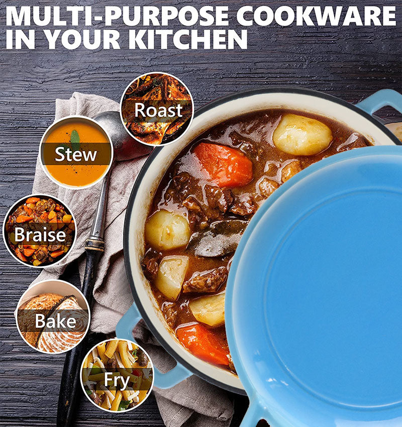 La Cocina Cast Iron 2 in 1 Casserole with Frypan Lid 26cm (one pot only)