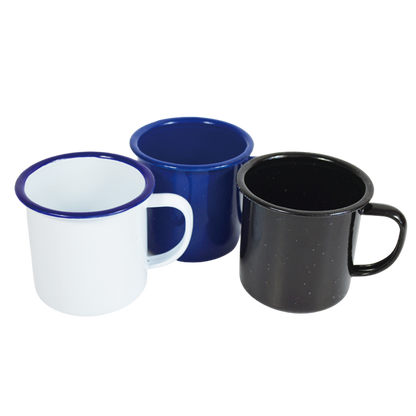 Dove Enamel 8cm Mug Premier Quality Blue Outer Black Inner