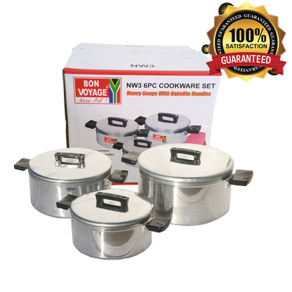 Bon Voyage 6 Piece Pots Set with Bakelite Handles