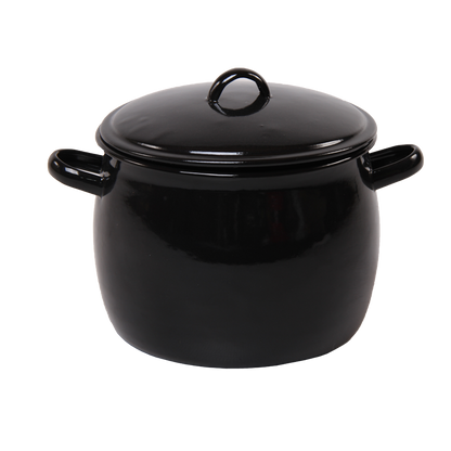 New World Enamel Bow Handle Belly Pot