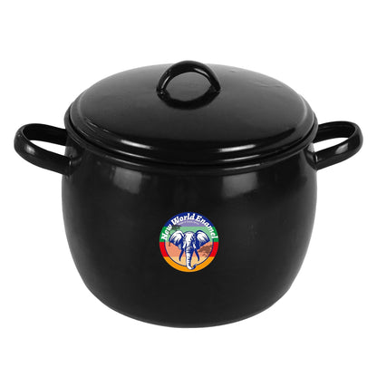 New World Enamel Bow Handle Belly Pot