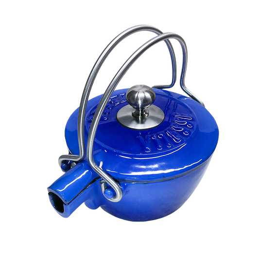 French Cast Iron Teapot Tea Pot Kettle 1150ml with FREE Strainer