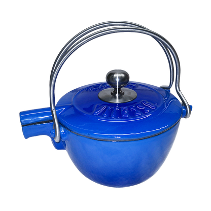 French Cast Iron Teapot Tea Pot Kettle 1150ml with FREE Strainer