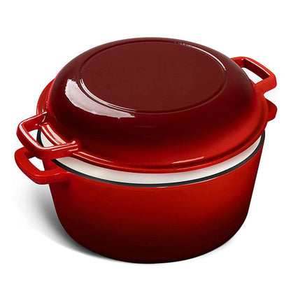 La Cocina Cast Iron 2 in 1 Casserole with Frypan Lid 26cm (one pot only)