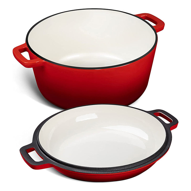 La Cocina Cast Iron 2 in 1 Casserole with Frypan Lid 26cm (one pot only)