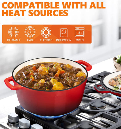 La Cocina Cast Iron 2 in 1 Casserole with Frypan Lid 26cm (one pot only)