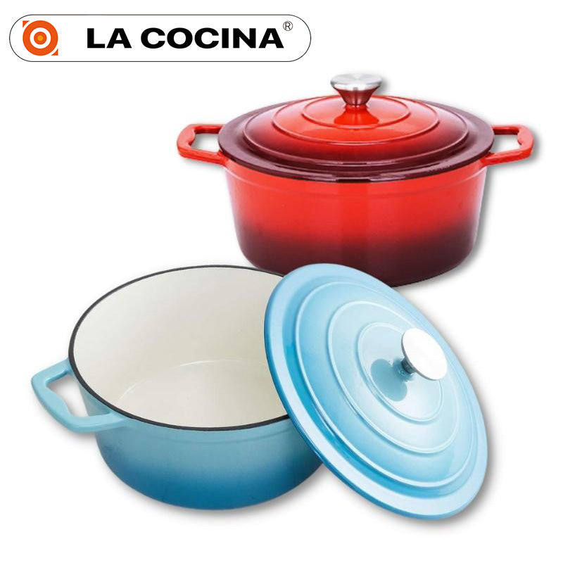 La Cocina Cast Iron Round Casserole 25cm 4.7L (one pot only)