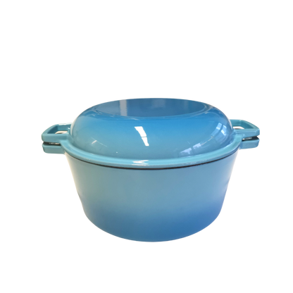 La Cocina Cast Iron 2 in 1 Casserole with Frypan Lid 26cm (one pot only)