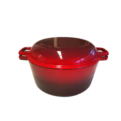 La Cocina Cast Iron 2 in 1 Casserole with Frypan Lid 26cm (one pot only)