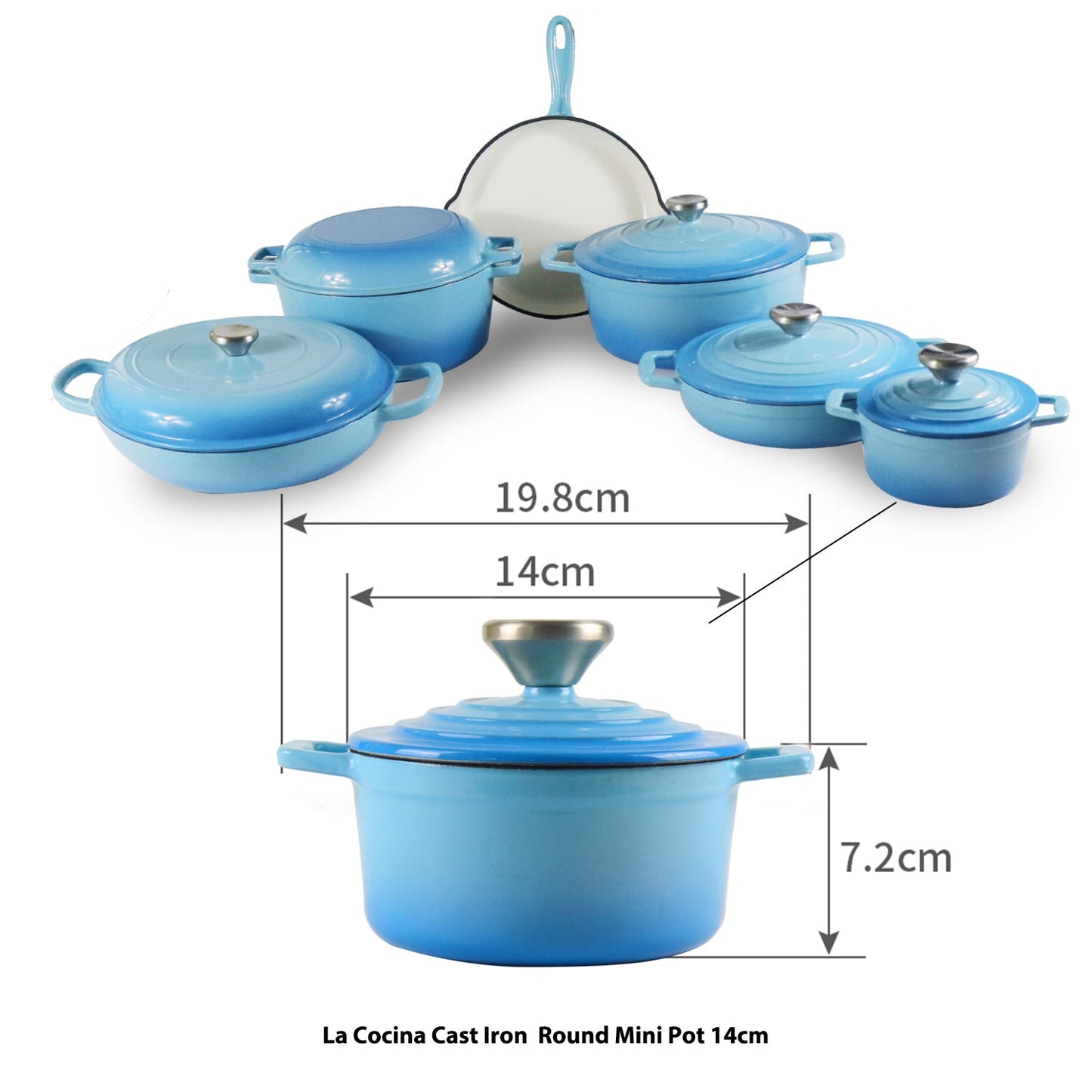 La Cocina Cast Iron Mini Casserole 14cm 0.95L